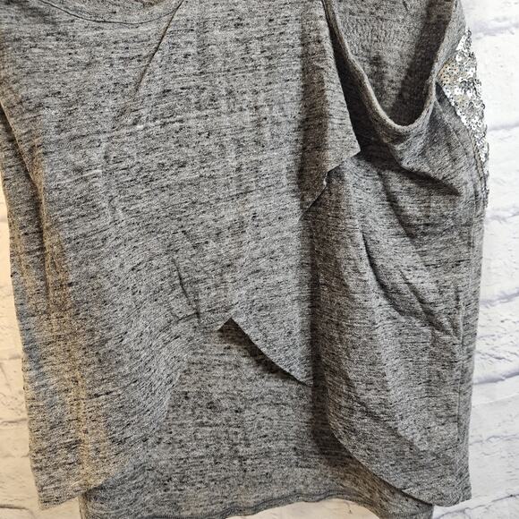 PINK Victorias Secret Gray Silver Sequin Bling Open Back Tank Top Small - Picture 4 of 5
